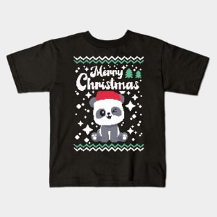 merry Christmas panda Kids T-Shirt